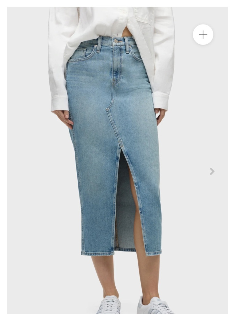 Hudson Jeans Reconstructed Denim Midi Skirt With Front Slit in ‘Mars’ Wash NWT!